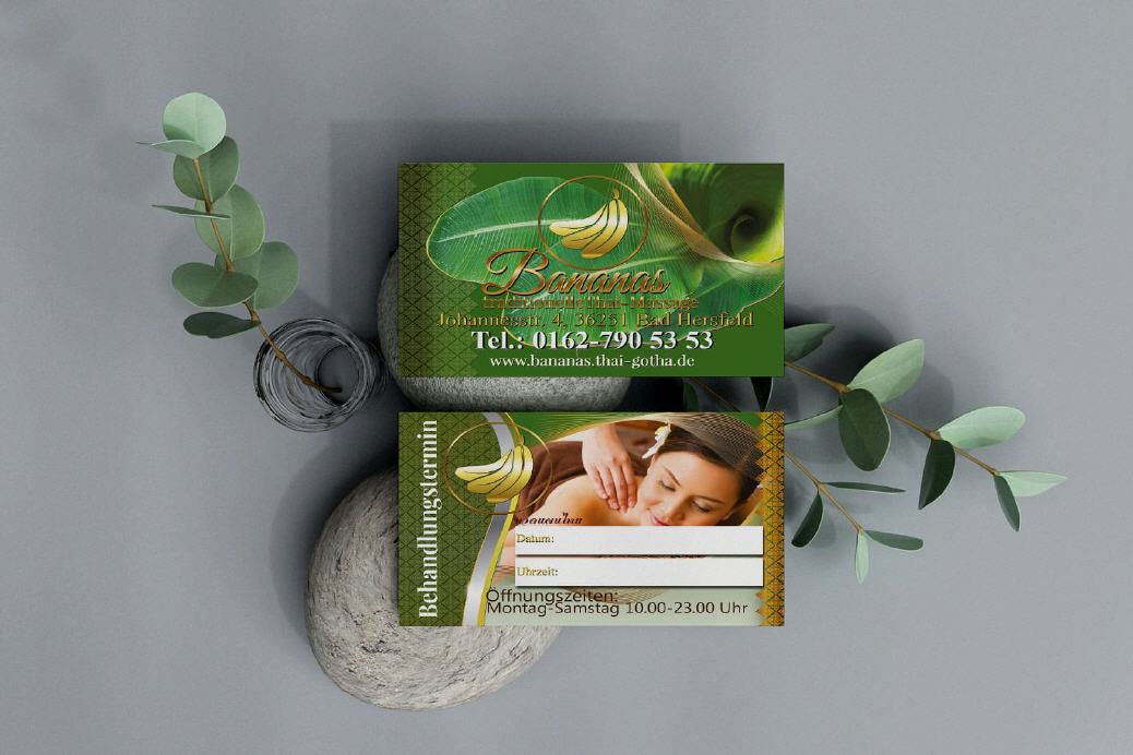 Banana Thai-Massage Visitenkarte Design