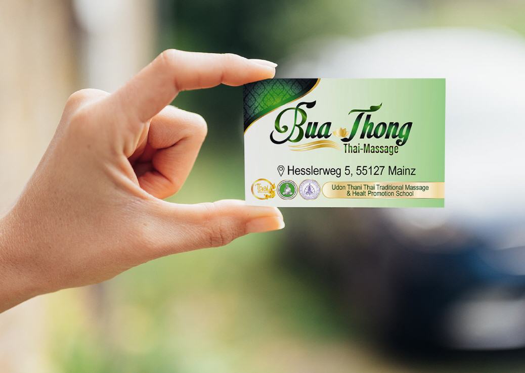 Visitenkarten Designs Buathong Thai-Massage Mainz