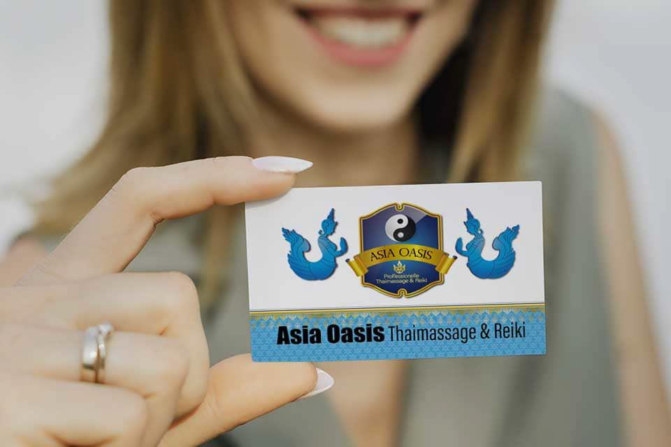 Designs Visitenkarte für Asia Oasis Thai-Massage in Freisen