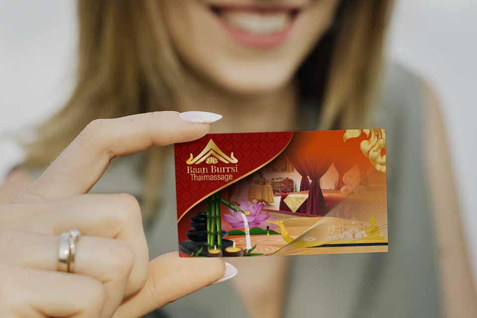 Designs Visitenkarte Baan Burrsi Thai-Massage