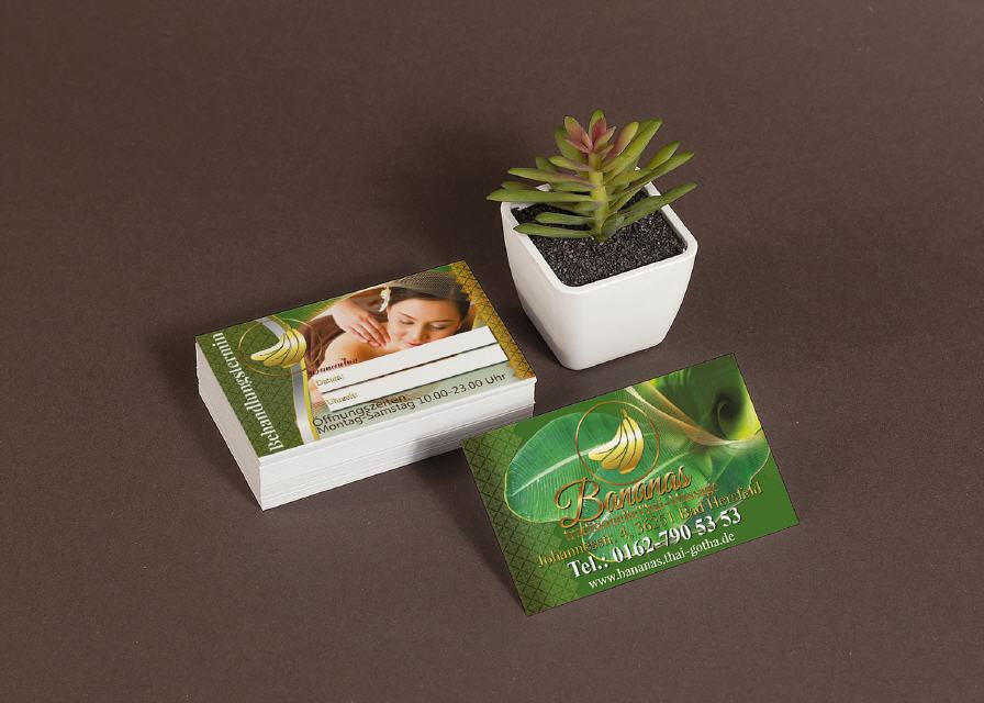 Banana Thai-Massage Visitenkarte Design