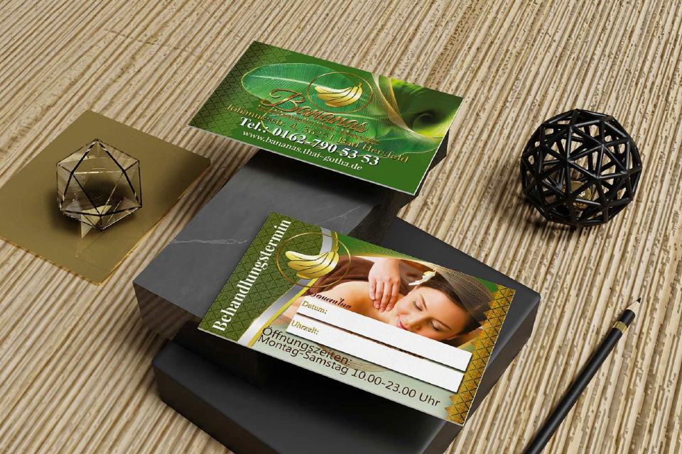 Banana Thai-Massage Visitenkarte Design