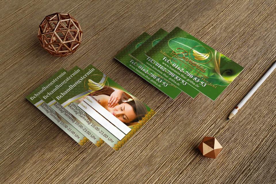 Banana Thai-Massage Visitenkarte Design