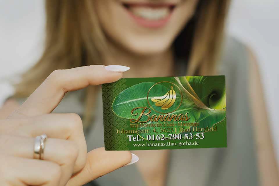 Banana Thai-Massage Visitenkarte Design