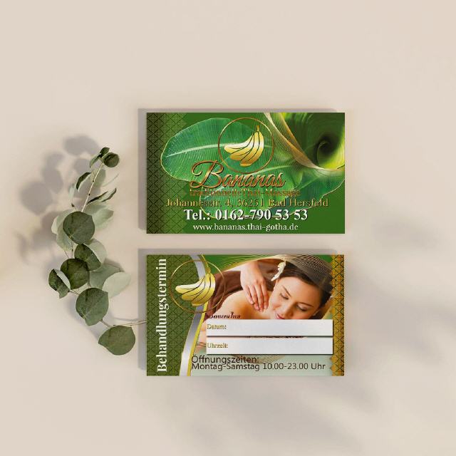 Banana Thai-Massage Visitenkarte Design