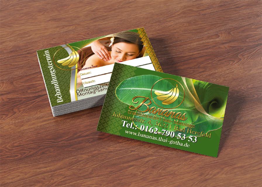 Banana Thai-Massage Visitenkarte Design