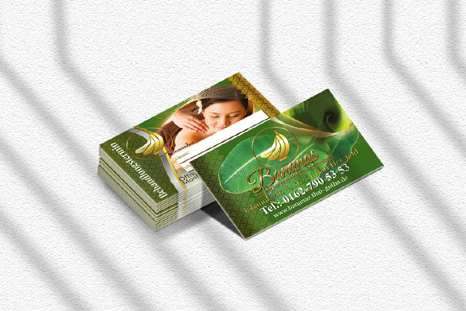 Banana Thai-Massage Visitenkarte Design