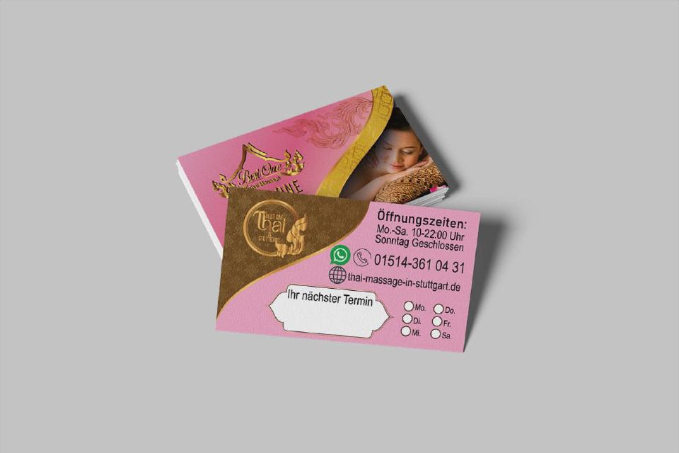 Visitenkarte Design Best One Thai-Massage