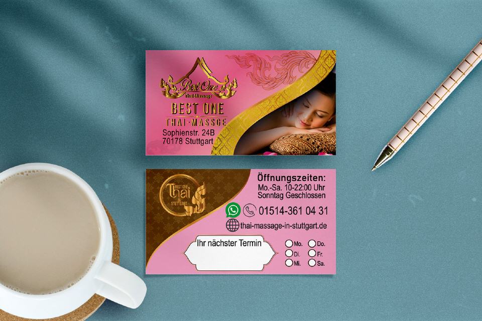 Visitenkarte Design Best One Thai-Massage