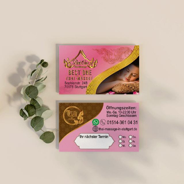 Visitenkarte Design Best One Thai-Massage
