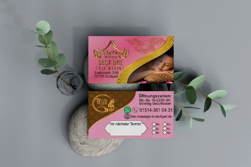 Visitenkarte Design Best One Thai-Massage