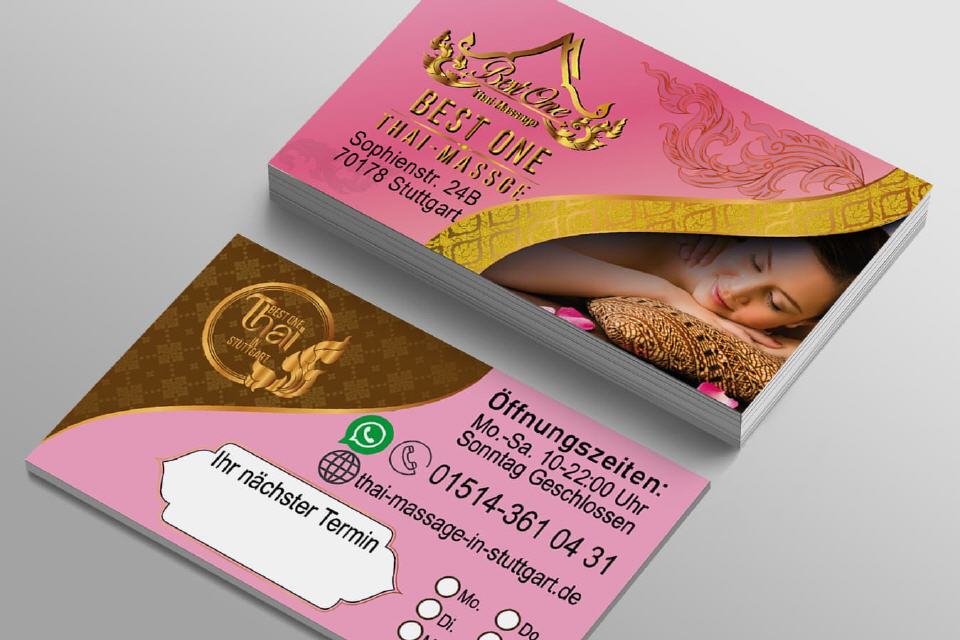 Visitenkarte Design Best One Thai-Massage