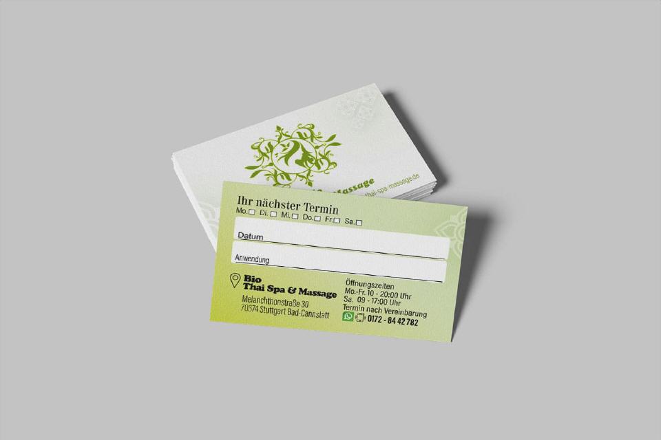 Visitenkarte Design Bio-Spa Wellness Massage