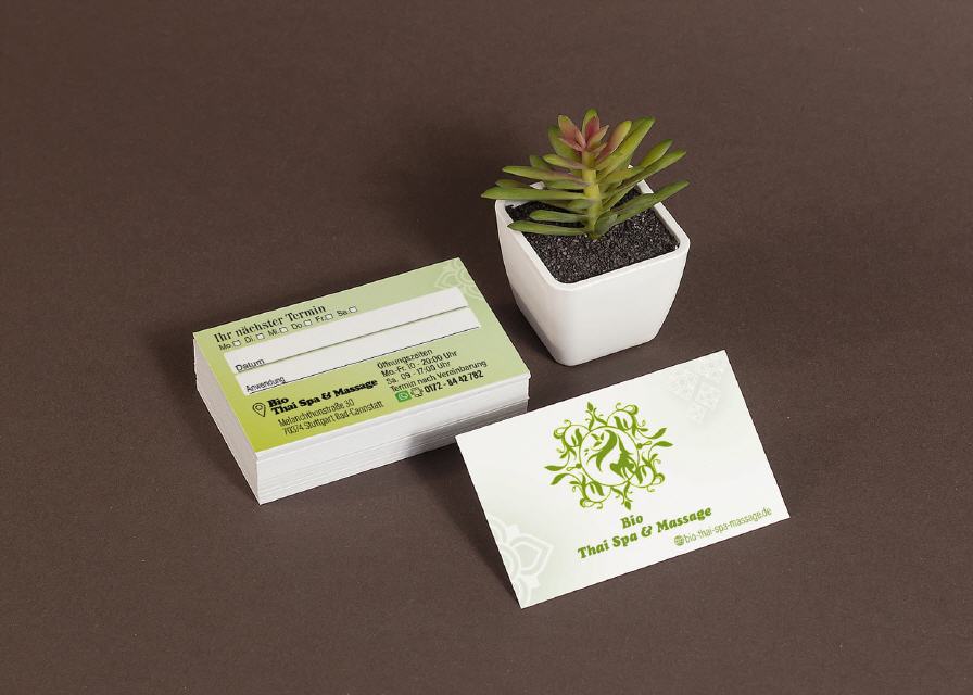 Visitenkarte Design Bio-Spa Wellness Massage