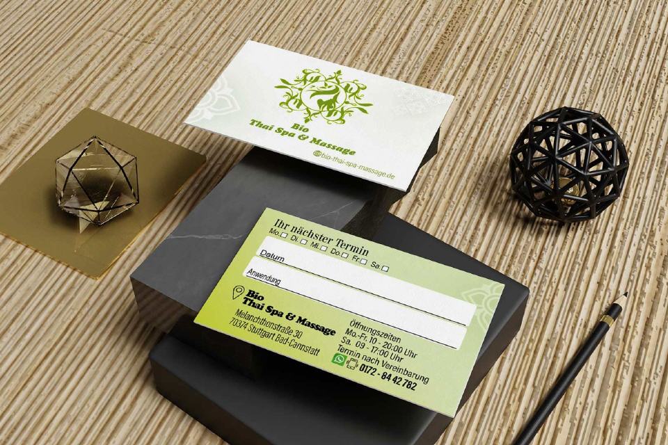 Visitenkarte Design Bio-Spa Wellness Massage
