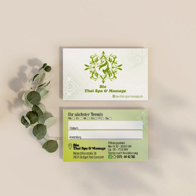 Visitenkarte Design Bio-Spa Wellness Massage