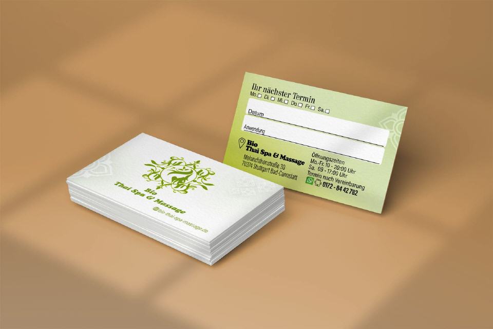 Visitenkarte Design Bio-Spa Wellness Massage