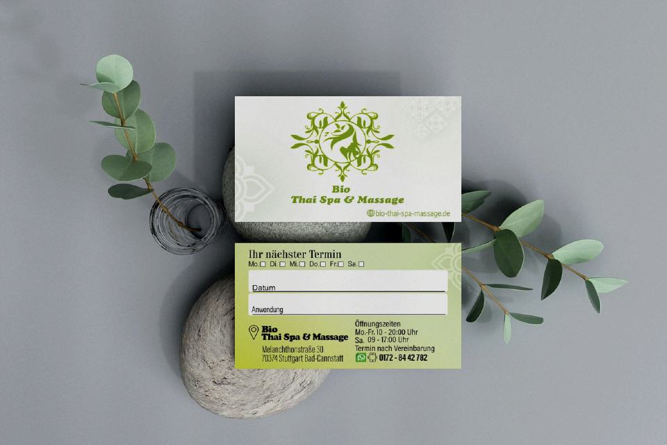 Visitenkarte Design Bio-Spa Wellness Massage