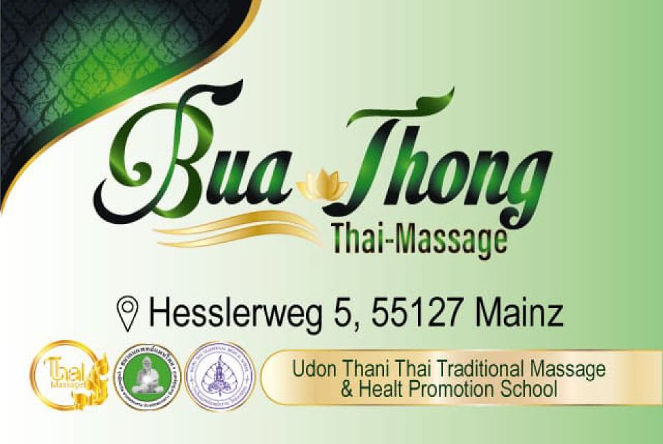Visitenkarten Designs Buathong Thai-Massage in Mainz