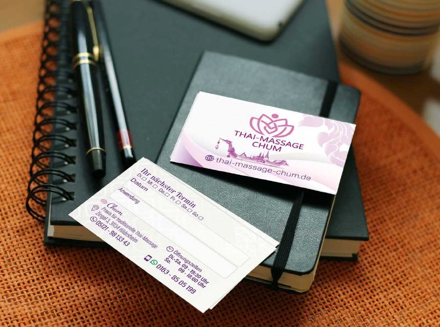 Visitenkarte Design Chum Thai-Massage