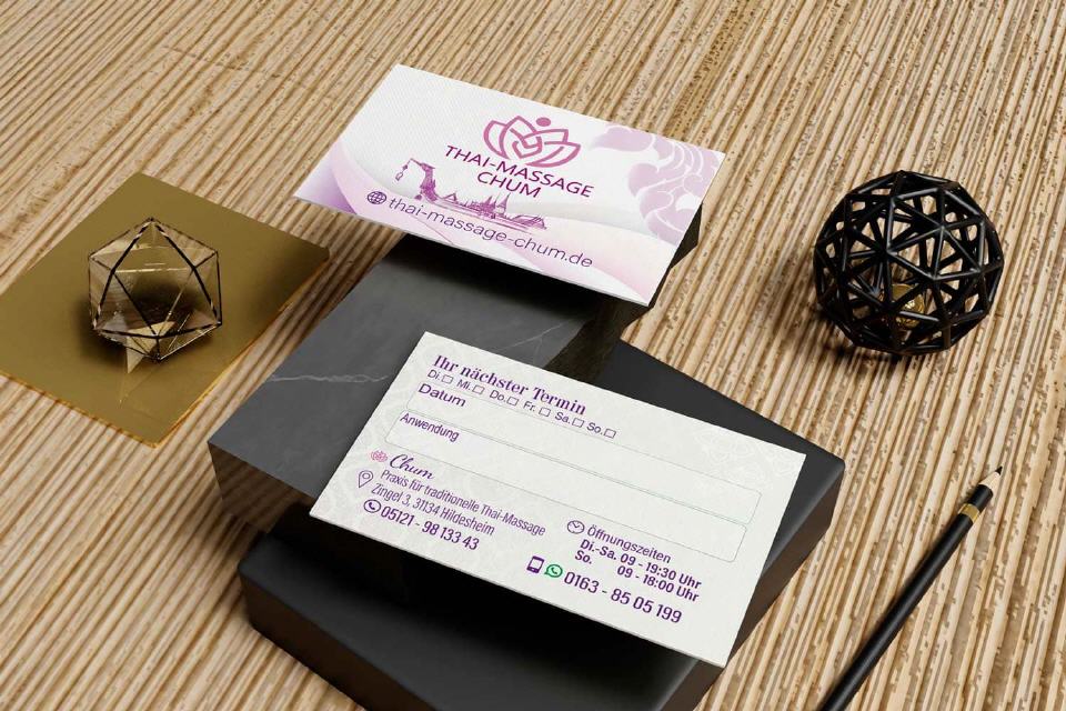 Visitenkarte Design Chum Thai-Massage