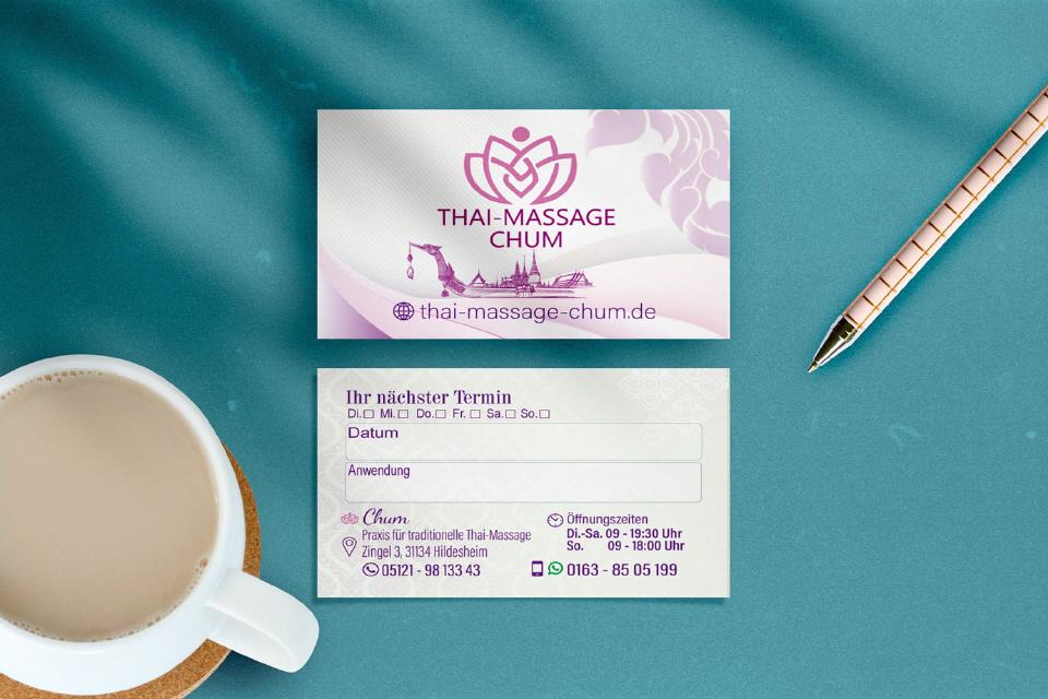 Visitenkarte Design Chum Thai-Massage