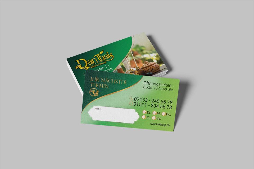 Visitenkart Design Dan-Thai Thai-Massage
