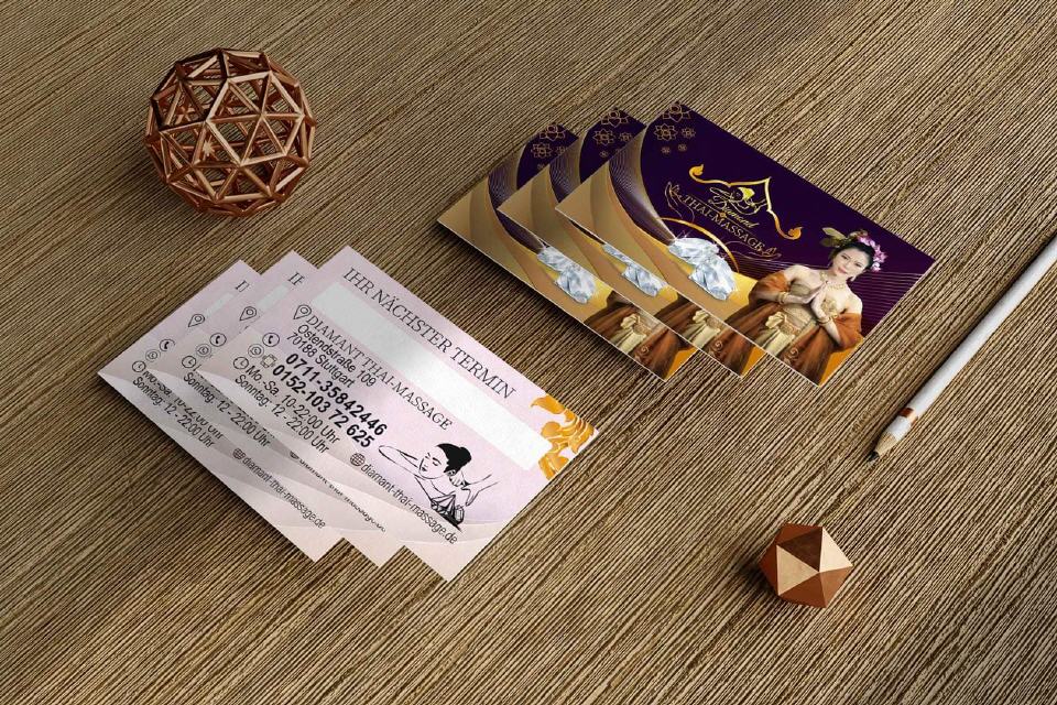 Visitenkarte Design Diamant Thaimassage
