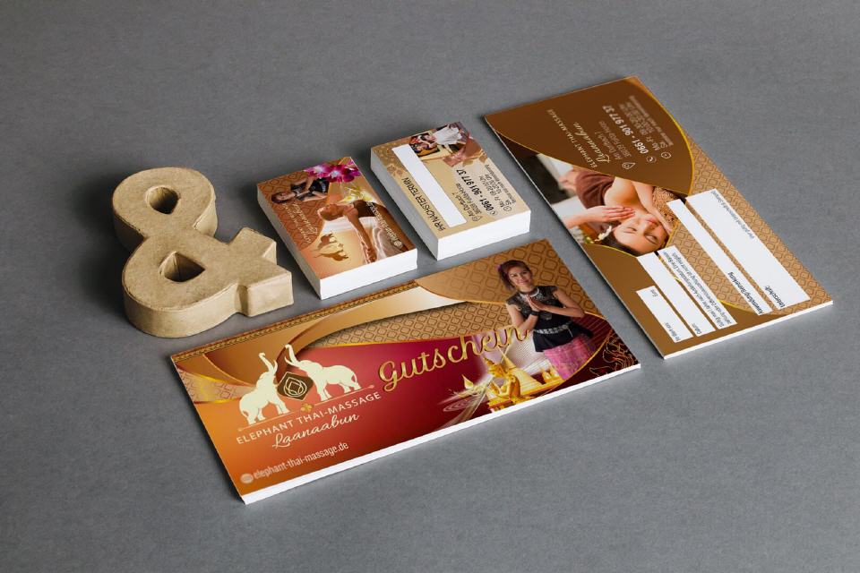 Visitenkarten Design Elephnt Thai-Massage
