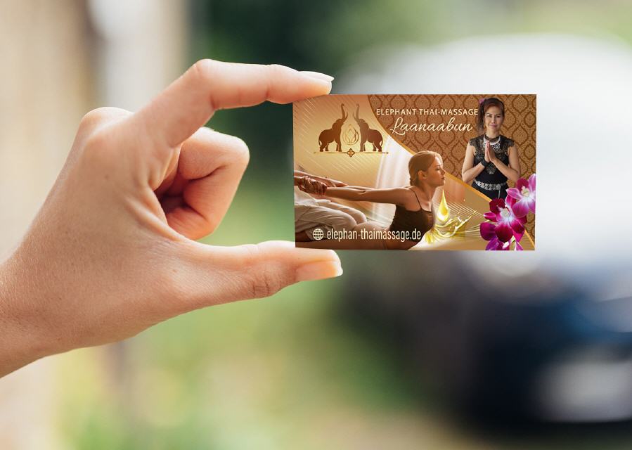 Visitenkarten Design Elephnt Thai-Massage