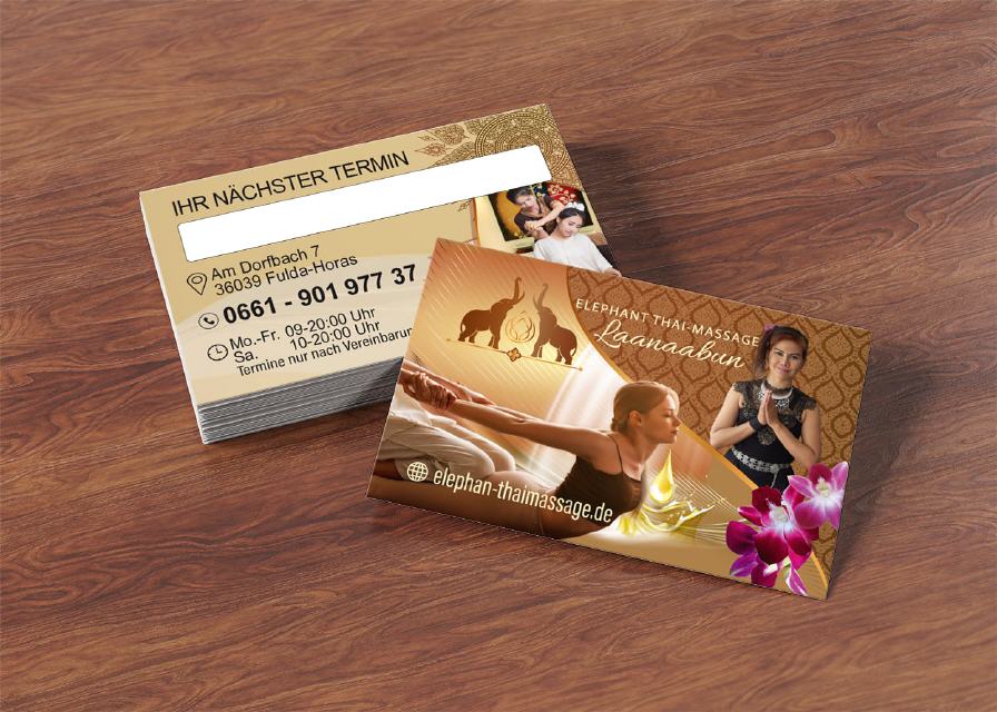 Visitenkarten Design Elephnt Thai-Massage