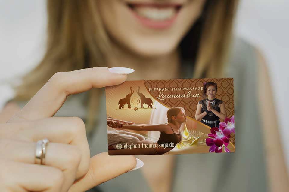 Visitenkarten Design Elephnt Thai-Massage