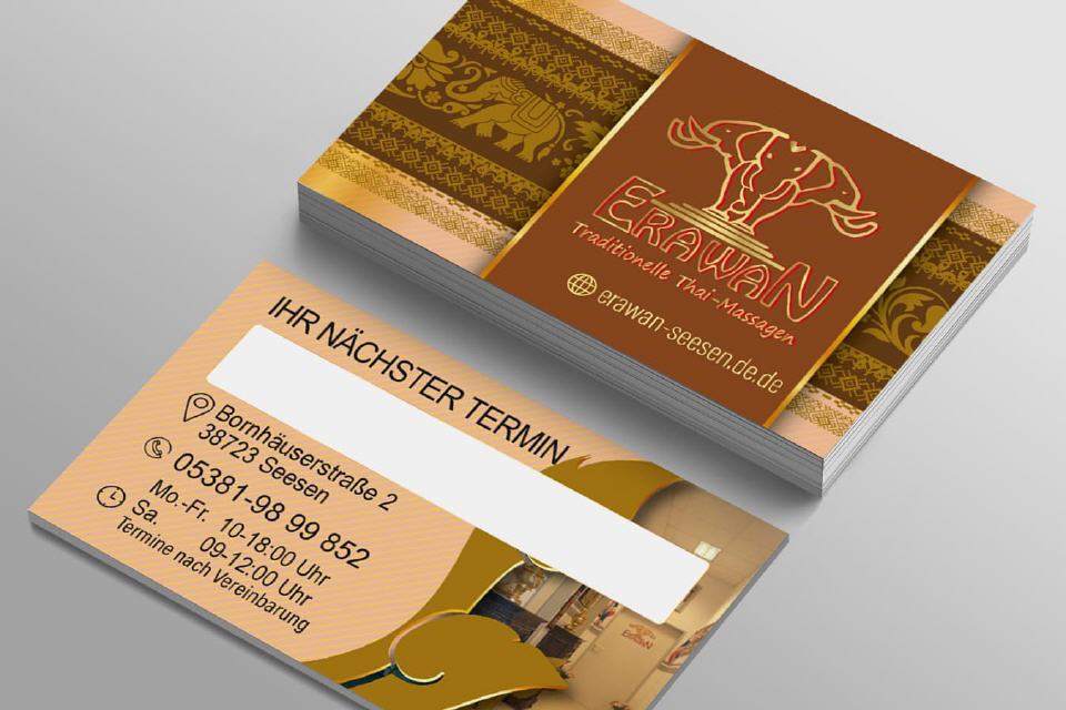 Visitenkarte Elawan Thai-Massage Design