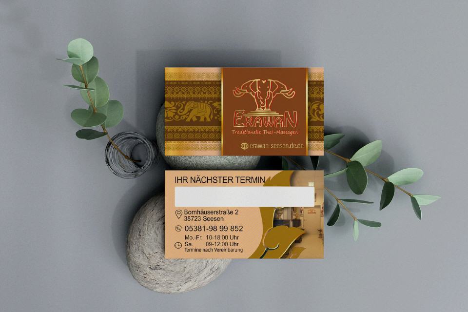 Visitenkarte Elawan Thai-Massage Design