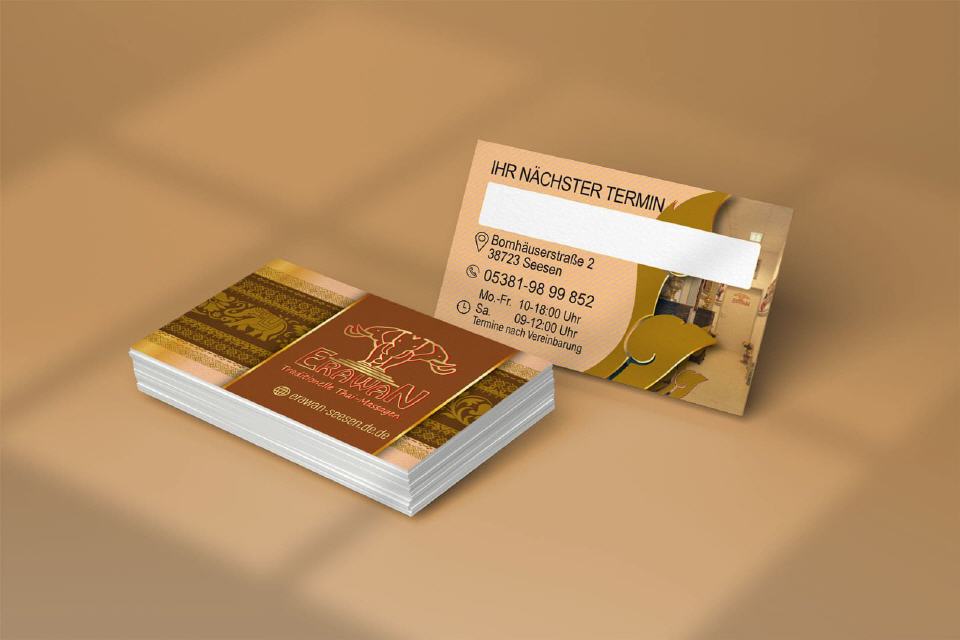 Visitenkarte Elawan Thai-Massage Design