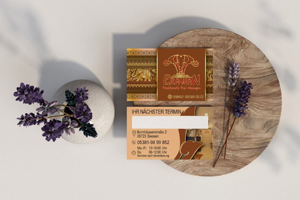 Visitenkarte Elawan Thai-Massage Design