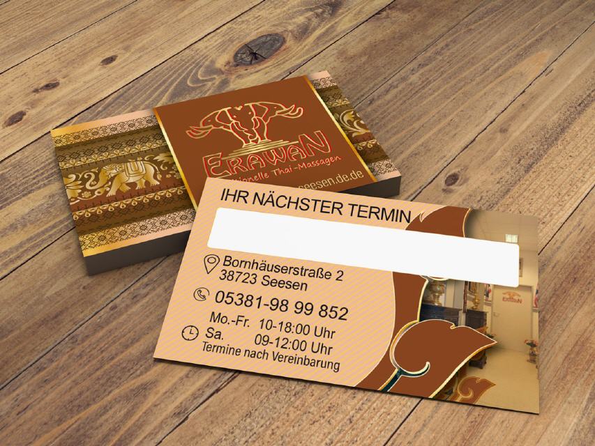 Visitenkarte Elawan Thai-Massage Design