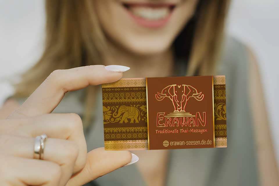 Visitenkarte Elawan Thai-Massage Design