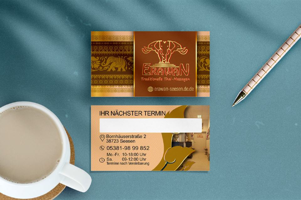 Visitenkarte Elawan Thai-Massage Design