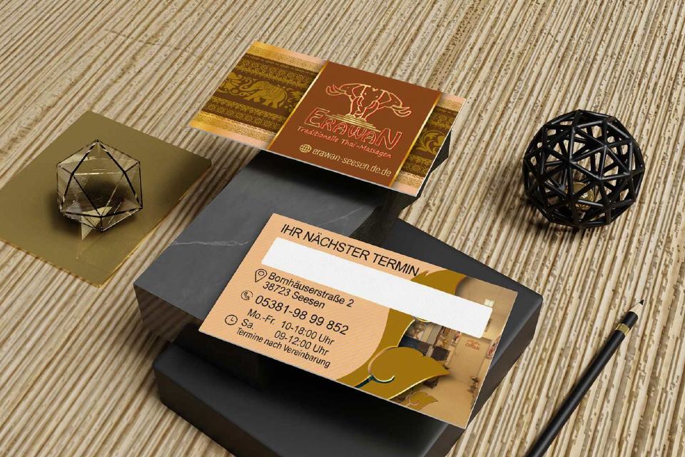 Visitenkarte Elawan Thai-Massage Design