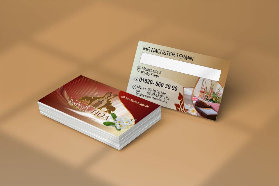 Visitenkarten Design hoa Thai-Massage in Erfürth