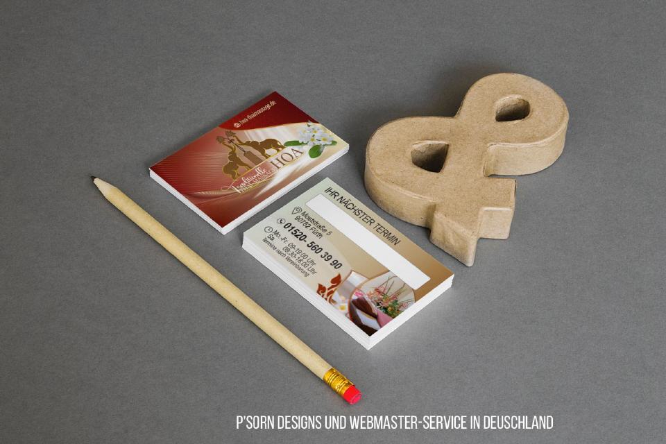Visitenkarten Design hoa Thai-Massage in Erfürth