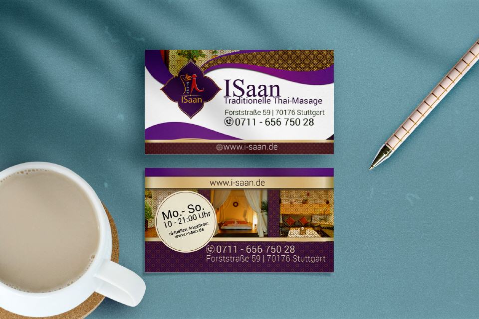 Design I-Saan Visitenkarte für Thai-Massage